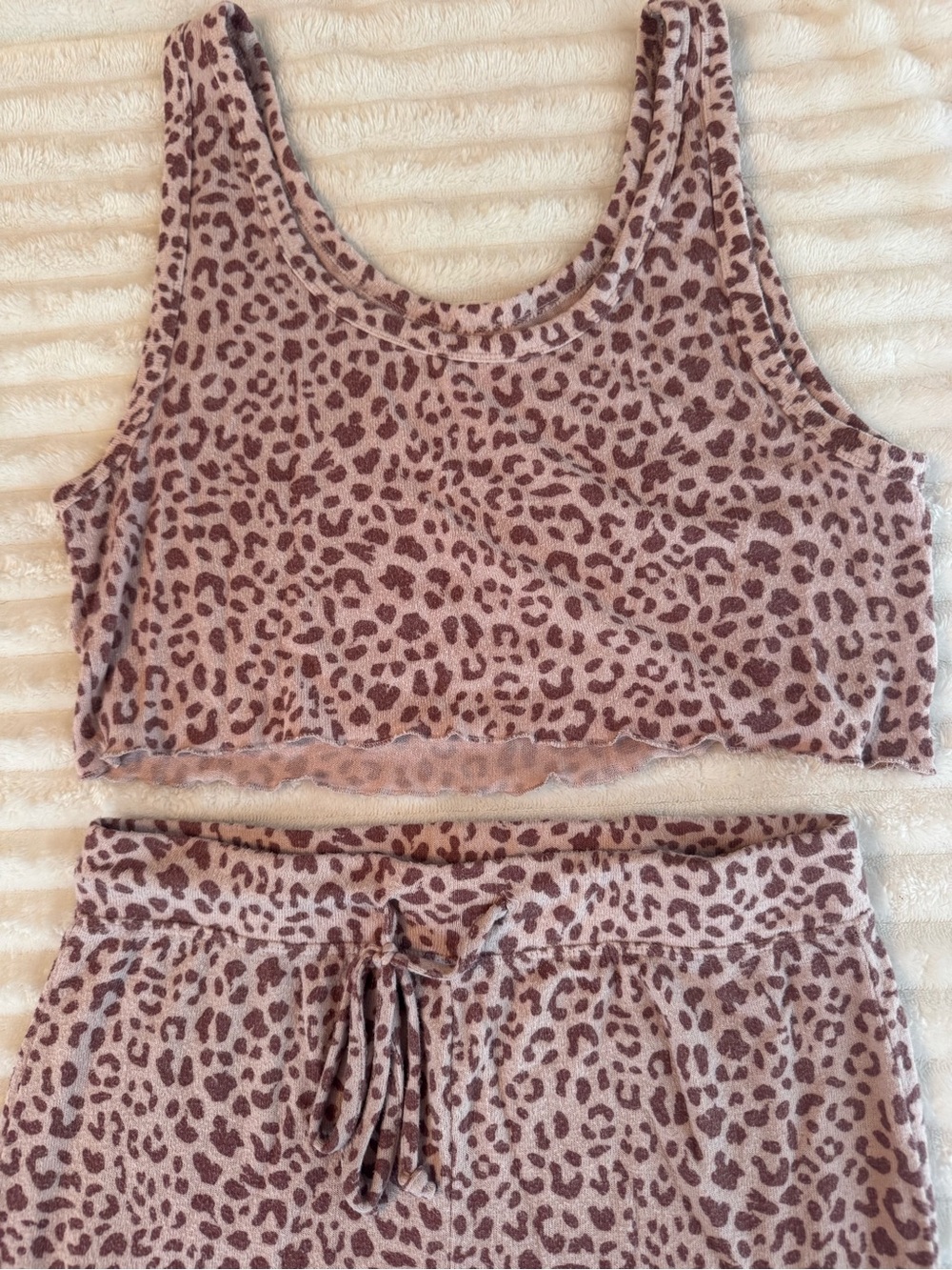 Pink Cheetah/Leopard Print Two Piece Pajama Set